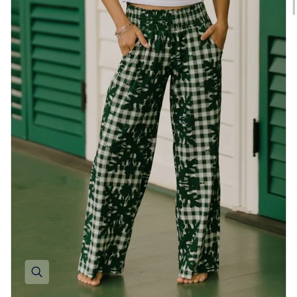 Ki-ele Rissa Pants Hibiscus Hawaiian quilt print
